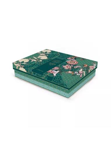 Svuotatasche 19,5x15,5 cm in porcellana con coperchio living chintz in luxury box