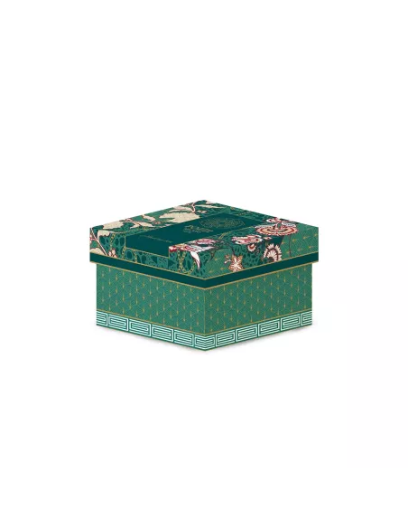 Portagioie tondo 13x6,5 cm in porcellana con coperchio living chintz in luxury box