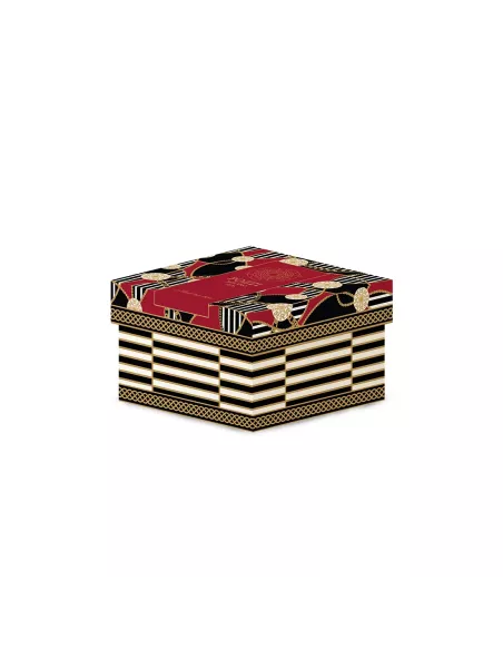 Portagioie tondo 13x6,5 cm in porcellana con coperchio living catene in luxury box