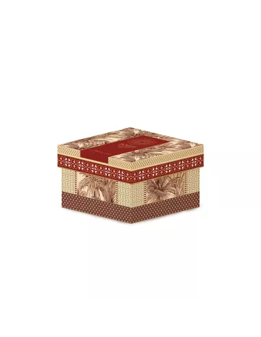 Portagioie tondo 13x6,5 cm in porcellana con coperchio living tropical in luxury box
