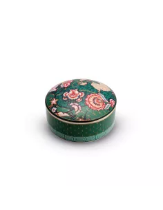 Portagioie tondo 13x6,5 cm in porcellana con coperchio living chintz in luxury box