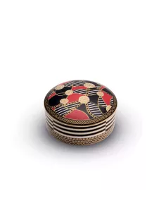 Portagioie tondo 13x6,5 cm in porcellana con coperchio living catene in luxury box