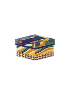 Portagioie tondo 13x6,5 cm in porcellana con coperchio living geometric in luxury box 2