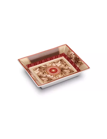 Svuotatasche 19,5x15,5 cm in porcellana con coperchio living tropical in luxury box