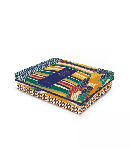 Svuotatasche 19,5x15,5 cm in porcellana con coperchio living geometric in luxury box