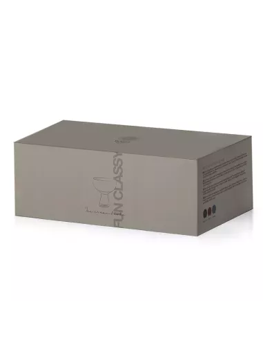 Set 6 Coppe Gelato/Macedonia 350ml in Vetro Puntinato Multicolor