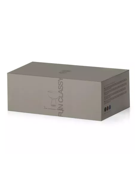 Set 6 Coppe Gelato/Macedonia 350ml in Vetro Puntinato Multicolor