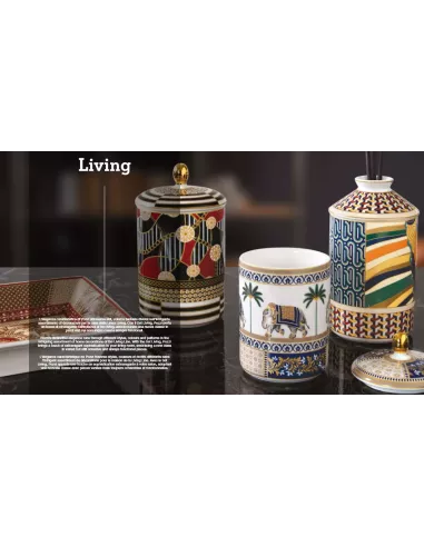 Candela Profumata Piccola in Portacandela in Porcellana Living Geometric in luxury box