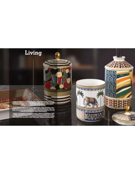 Candela Profumata Piccola in Portacandela in Porcellana Living Geometric in luxury box