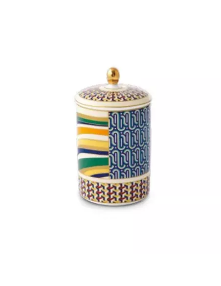 Candela Profumata Grande in Portacandela in Porcellana Living Geometric in luxury box