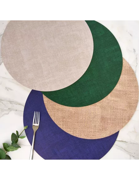 Tovaglietta Tonda Double Face Fabric Verde