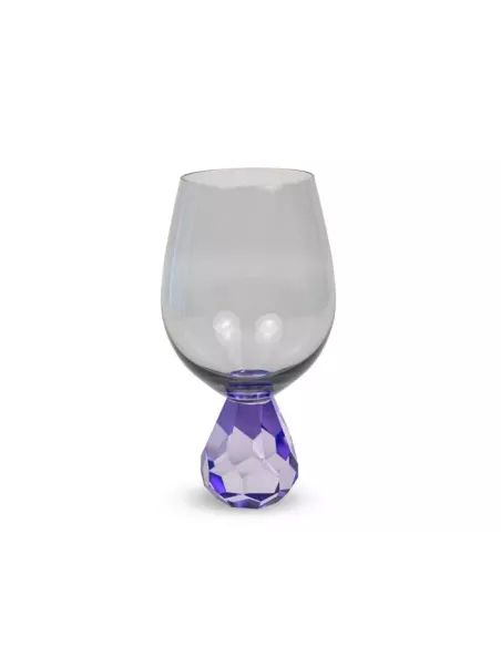 Bicchiere Cocktail in Vetro Viola Effetto Diamante