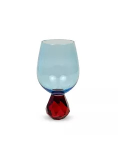 Bicchiere Cocktail in Vetro Rosso Effetto Diamante