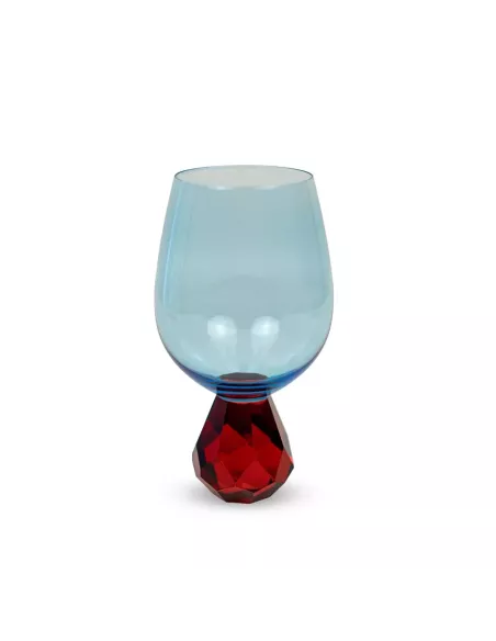 Bicchiere Cocktail in Vetro Rosso Effetto Diamante