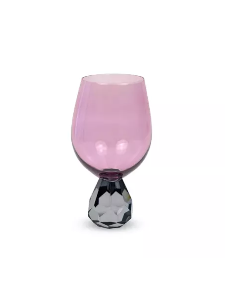 Bicchiere Cocktail in Vetro Grigio Effetto Diamante