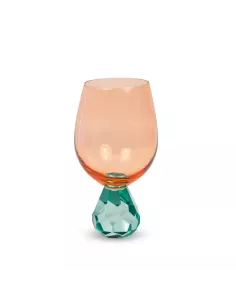Bicchiere Cocktail in Vetro Azzurro Effetto Diamante