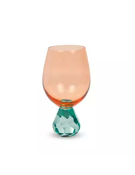 Bicchiere Cocktail in Vetro Azzurro Effetto Diamante