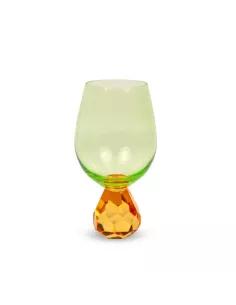 Bicchiere Cocktail in Vetro Arancione Effetto Diamante