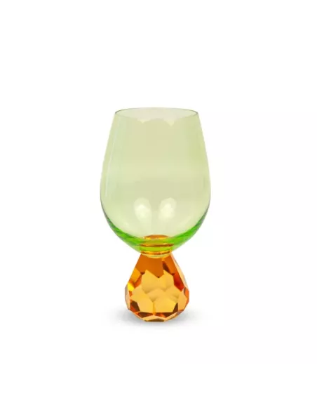 Bicchiere Cocktail in Vetro Arancione Effetto Diamante