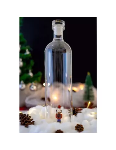 Bottiglia in Vetro Borosilicato con Tappo Decoro Schiaccianoci