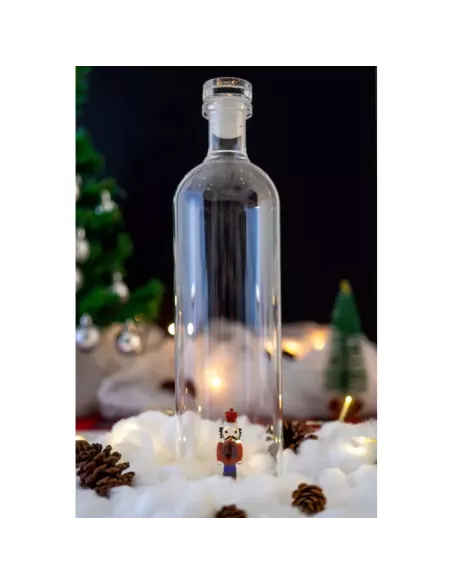 Bottiglia in Vetro Borosilicato con Tappo Decoro Schiaccianoci