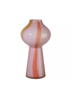Vaso Basso In Vetro Rosa e Arancione - L'oca Nera