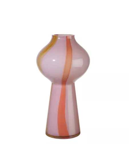 Vaso Basso In Vetro Rosa e Arancione - L'oca Nera