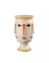 Vaso Basso Volto in Gres - L'oca Nera