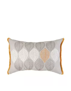 Cuscino Arredo Rettangolare in Cotone con Applicazioni e Ricami 30x45 cm - L'oca Nera
