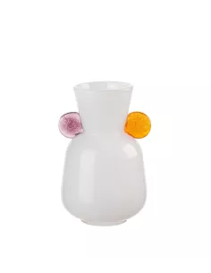 Vaso Basso In Vetro Bianco - L'oca Nera