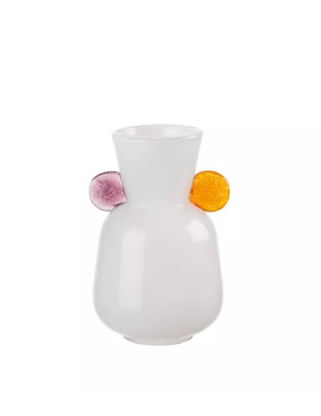 Vaso Basso In Vetro Bianco - L'oca Nera