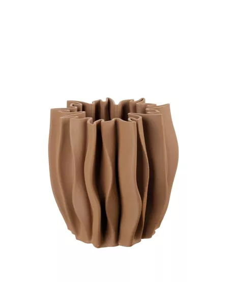 Vaso Basso In Porcellana Marrone - L'oca Nera