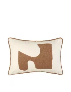 Cuscino Rettangolare in Cotone con Applicazioni e Ricami 30x45 cm 1C223 - L'oca Nera