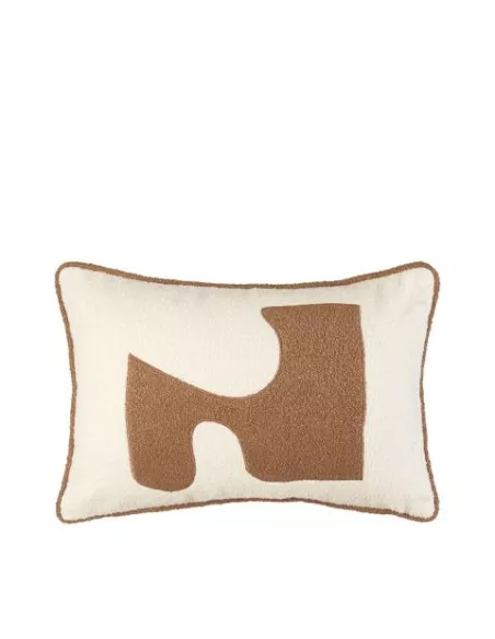 Cuscino Rettangolare in Cotone con Applicazioni e Ricami 30x45 cm 1C223 - L'oca Nera