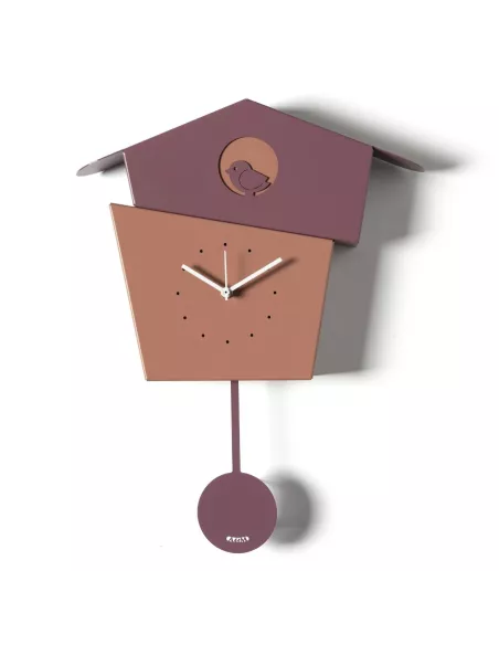 Orologio da Parete a Pendolo Picchiarello Viola Ametista e Mocha Mousse