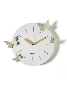 Orologio con Farfalle Battito D'ali Cenere e Crema