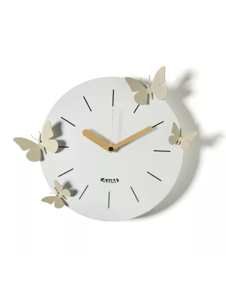 Orologio con Farfalle Battito D'ali Cenere e Crema
