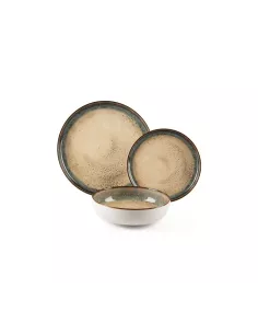 Servizio Piatti 18 Pz in Ceramica Effetto Artigianale Zeus Excélsa