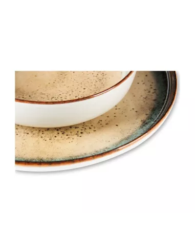 Servizio Piatti 18 Pz in Ceramica Effetto Artigianale Zeus Excélsa