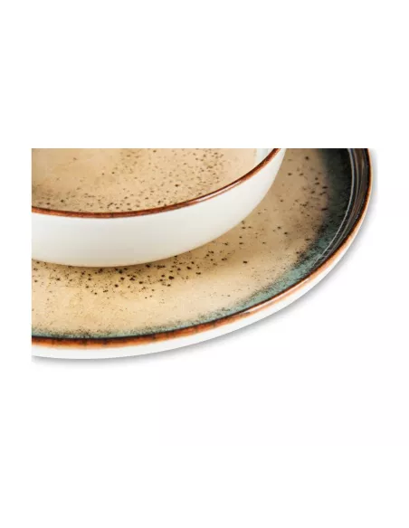 Servizio Piatti 18 Pz in Ceramica Effetto Artigianale Zeus Excélsa