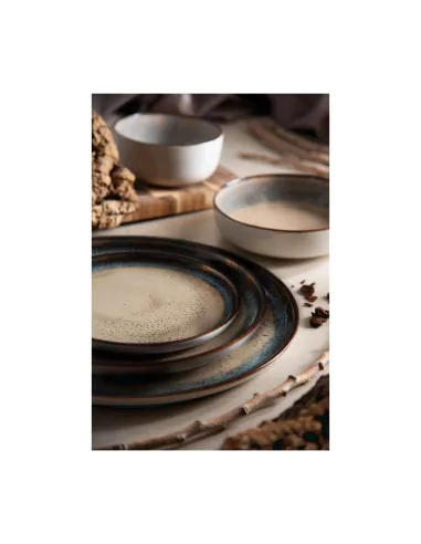Servizio Piatti 18 Pz in Ceramica Effetto Artigianale Zeus Excélsa
