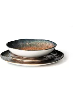Servizio Piatti 18 Pz in Ceramica Effetto Reattivo Zeus Excélsa