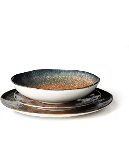 Servizio Piatti 18 Pz in Ceramica Effetto Reattivo Zeus Excélsa