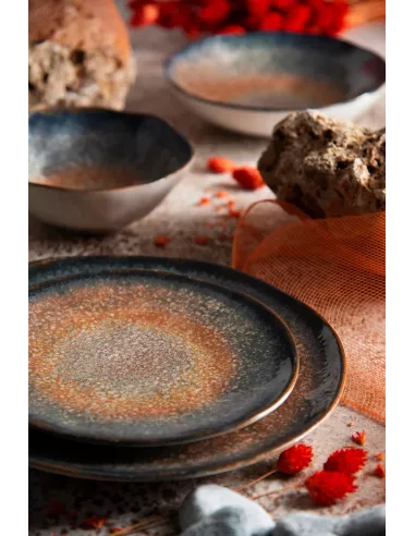Servizio Piatti 18 Pz in Ceramica Effetto Reattivo Zeus Excélsa
