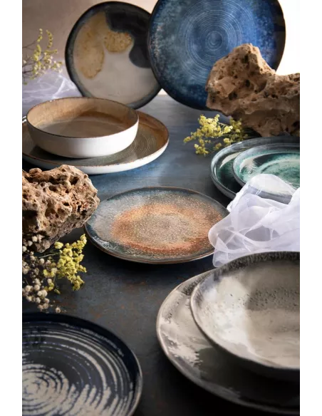 Servizio Piatti 18 Pz in Ceramica Effetto Reattivo Zeus Excélsa