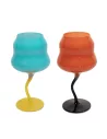 Set 2 Calici Cocktail In Vetro Multicolor Rosso e Azzurro