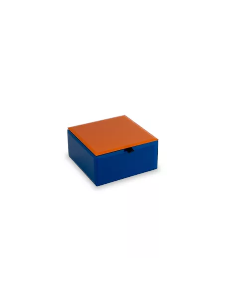 Cofanetto Portagioie in Vetro Arancione e Blu