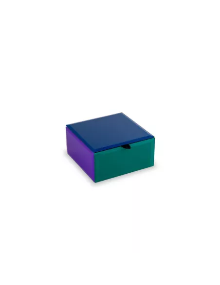 Cofanetto Portagioie in Vetro Blu e Verde