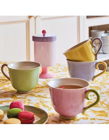 Tazza Jumbo 500 cc Colorblock New Bone China Rosa