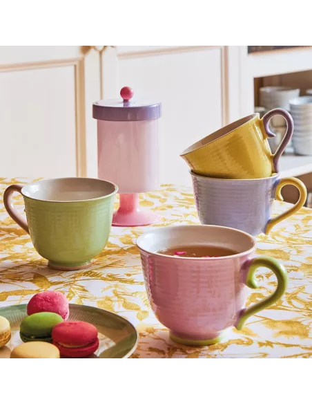 Tazza Jumbo 500 cc Colorblock New Bone China Rosa